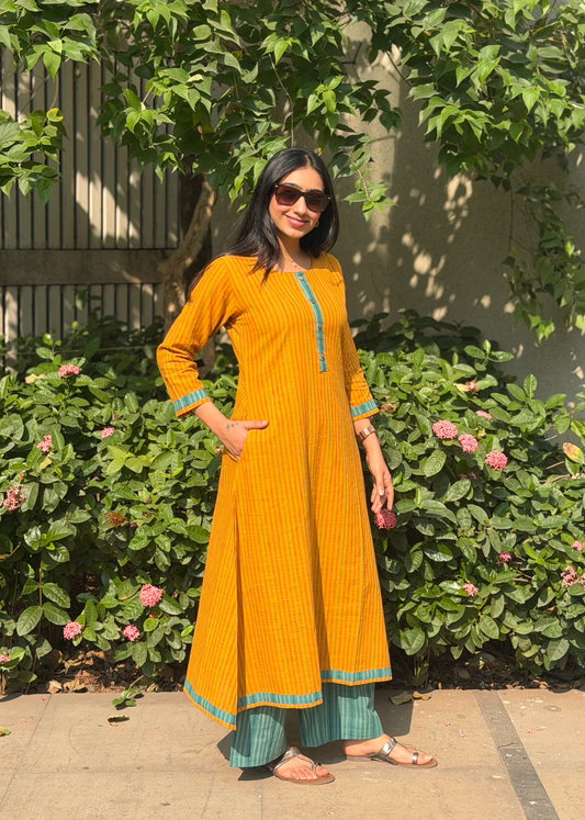 Handloom Stripe Cotton Kurta Set