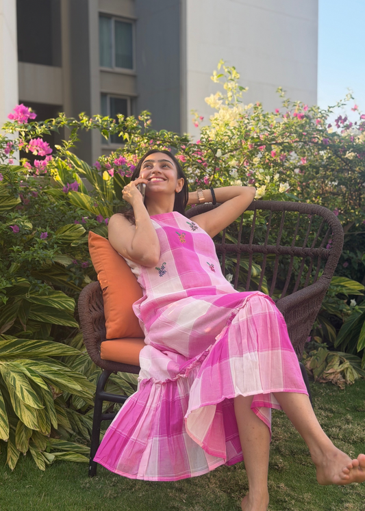 Gulabi Sharbat Cotton Mulmul Dress