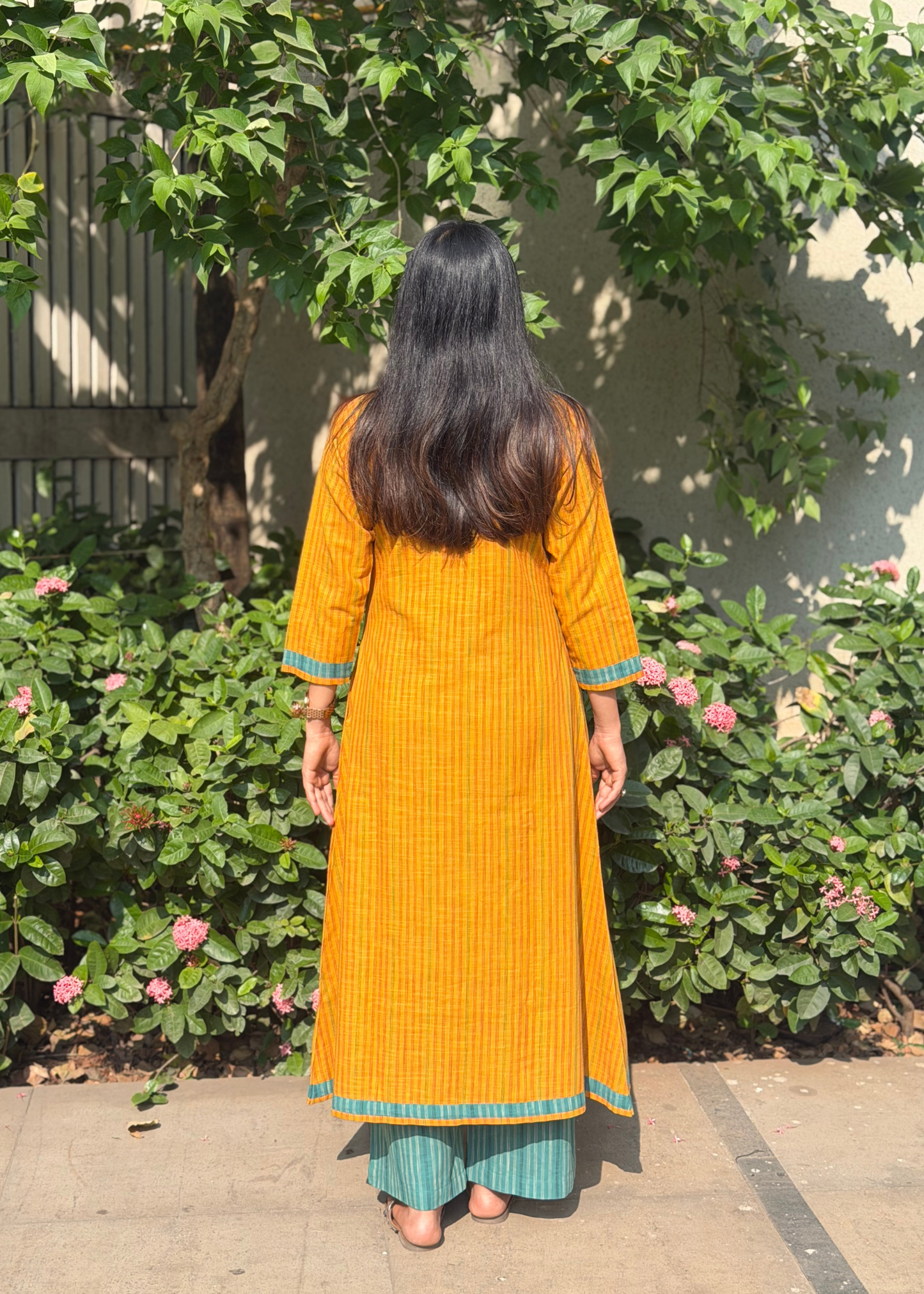 Handloom Stripe Cotton Kurta Set