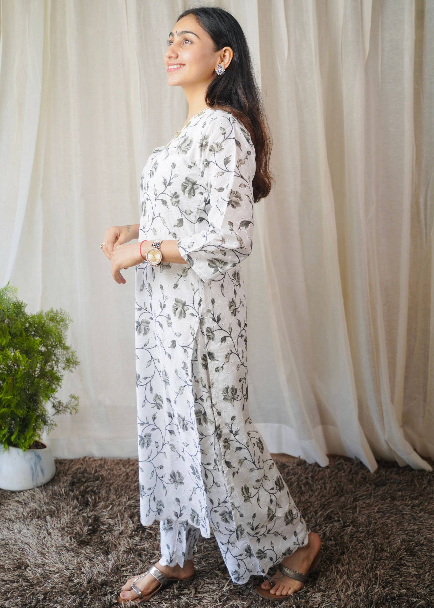 Olive Floral Printed Coordset