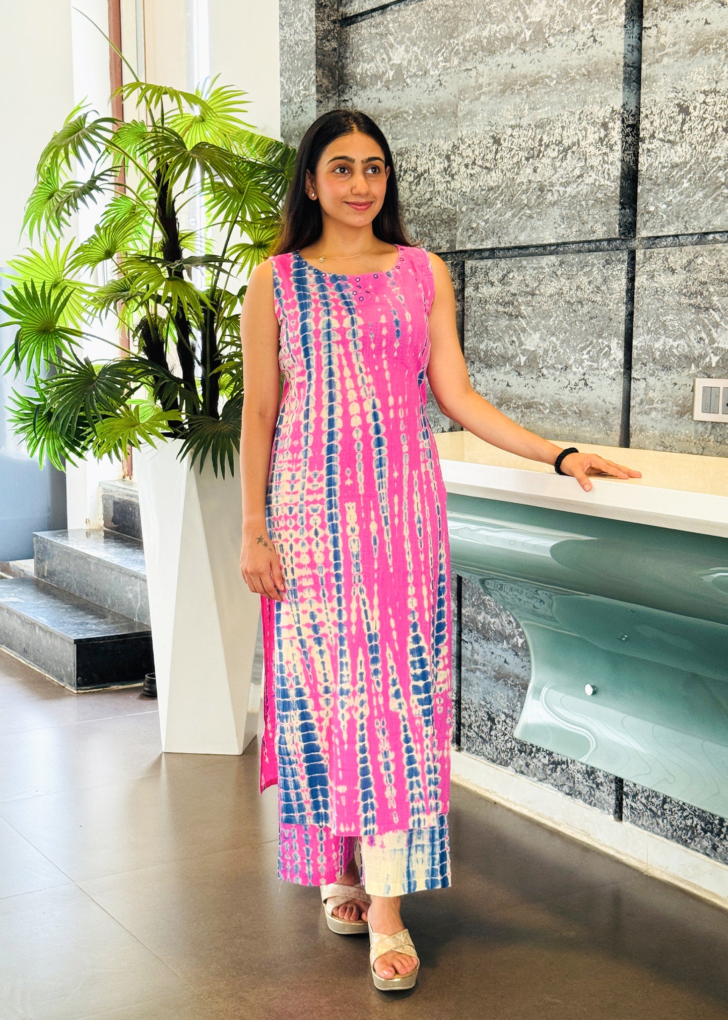 Radiant Pink Shibori Co-ord Set