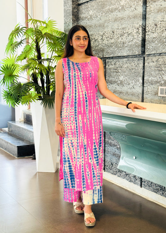 Radiant Pink Shibori Co-ord Set