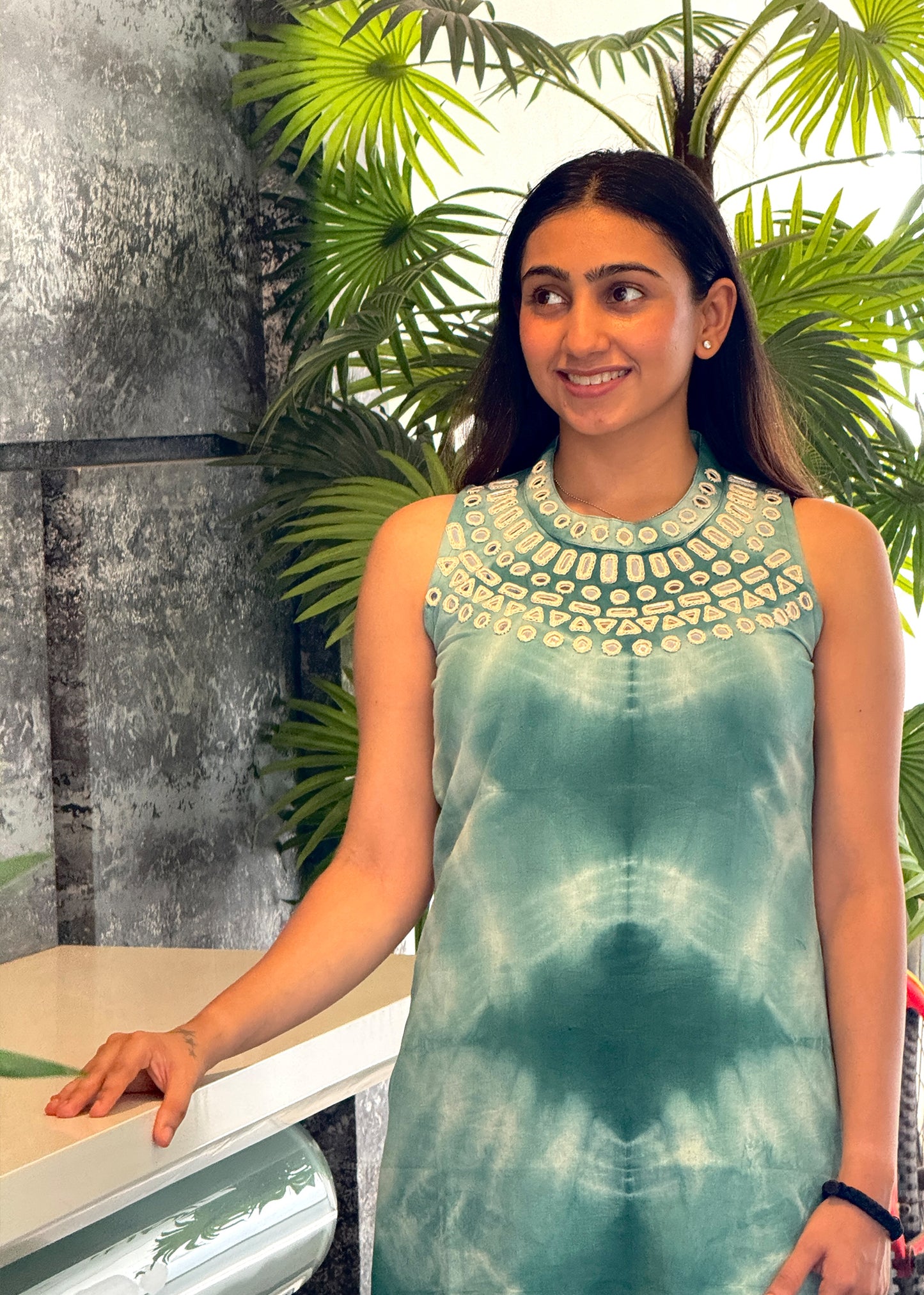 Ocean Breeze Tie-Dye with Mirror Embroidered Kurta Set