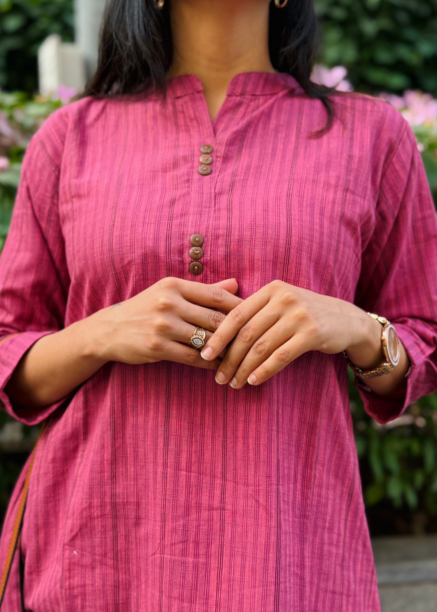 Pink Handloom Stripes Coordset