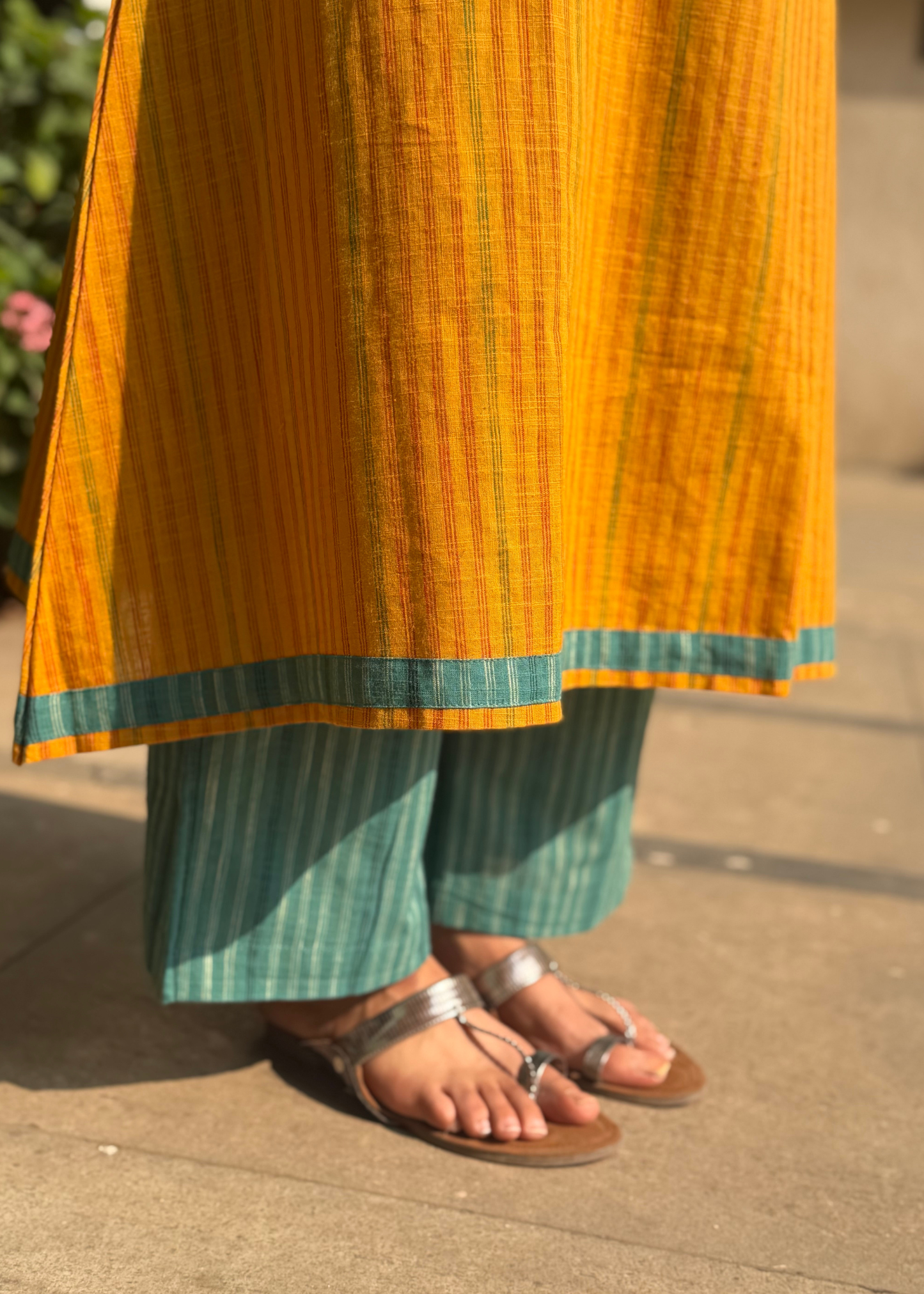 Handloom Stripe Cotton Kurta Set