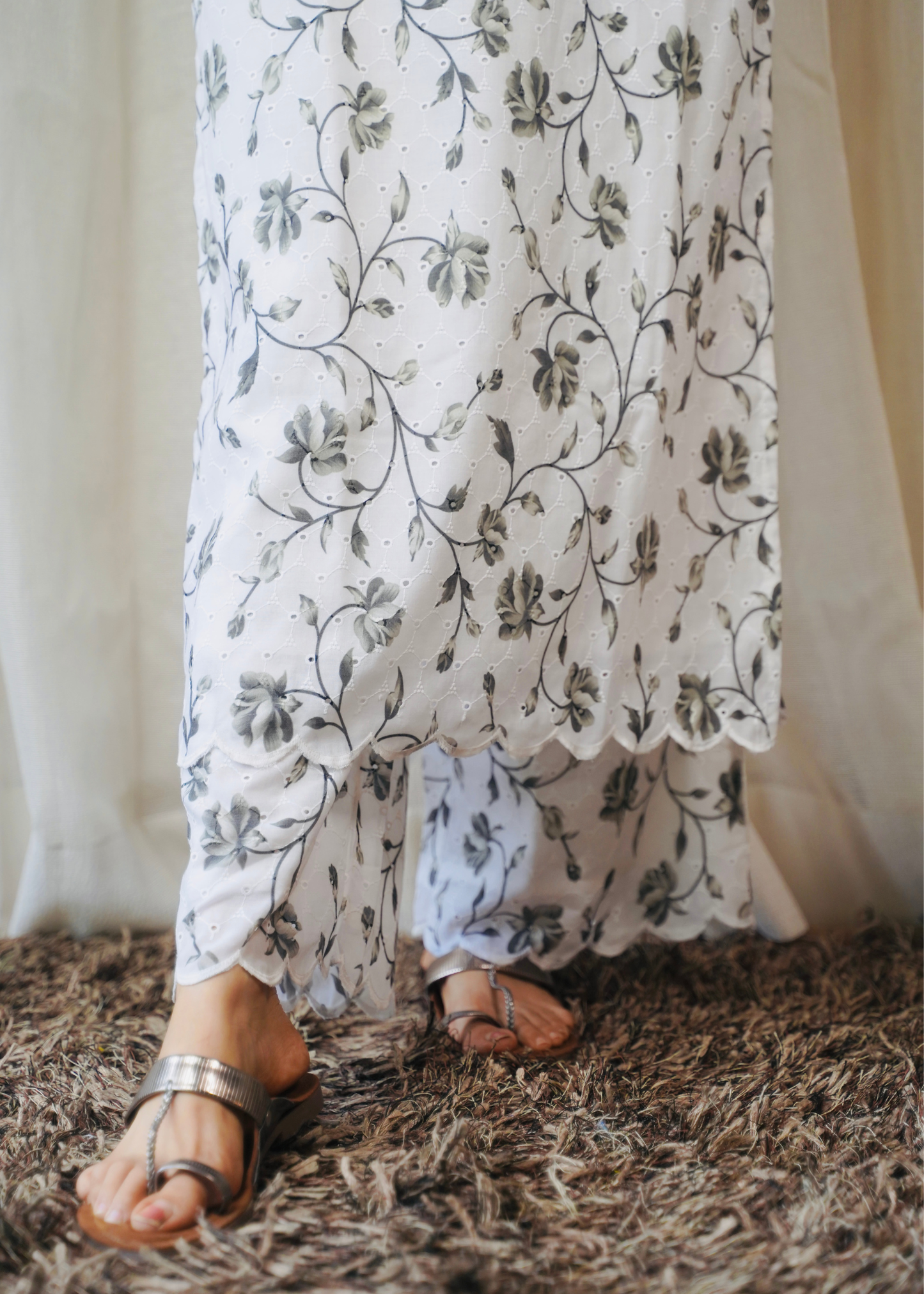 Olive Floral Printed Coordset