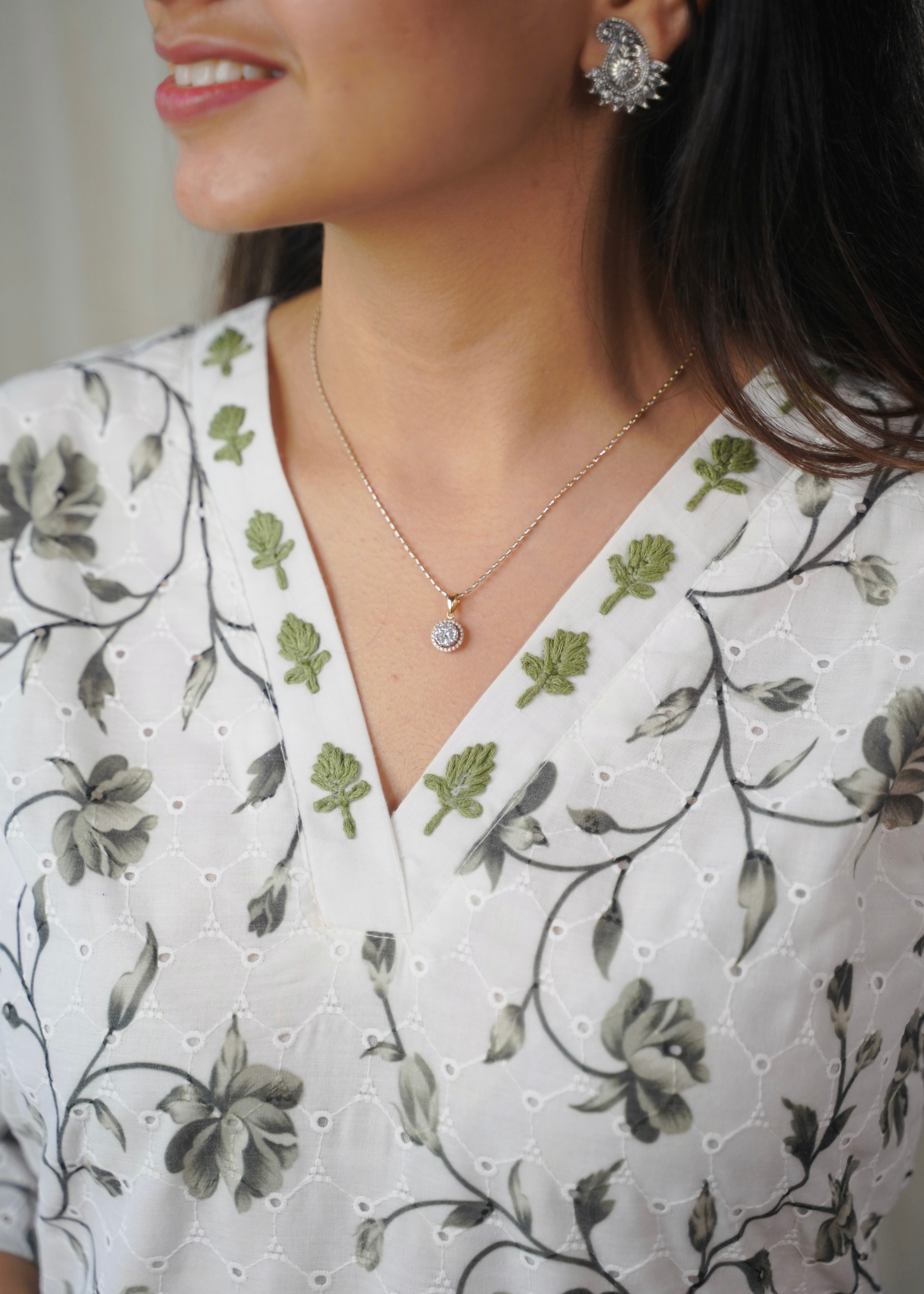 Olive Floral Printed Coordset