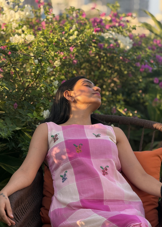 Gulabi Sharbat Cotton Mulmul Dress