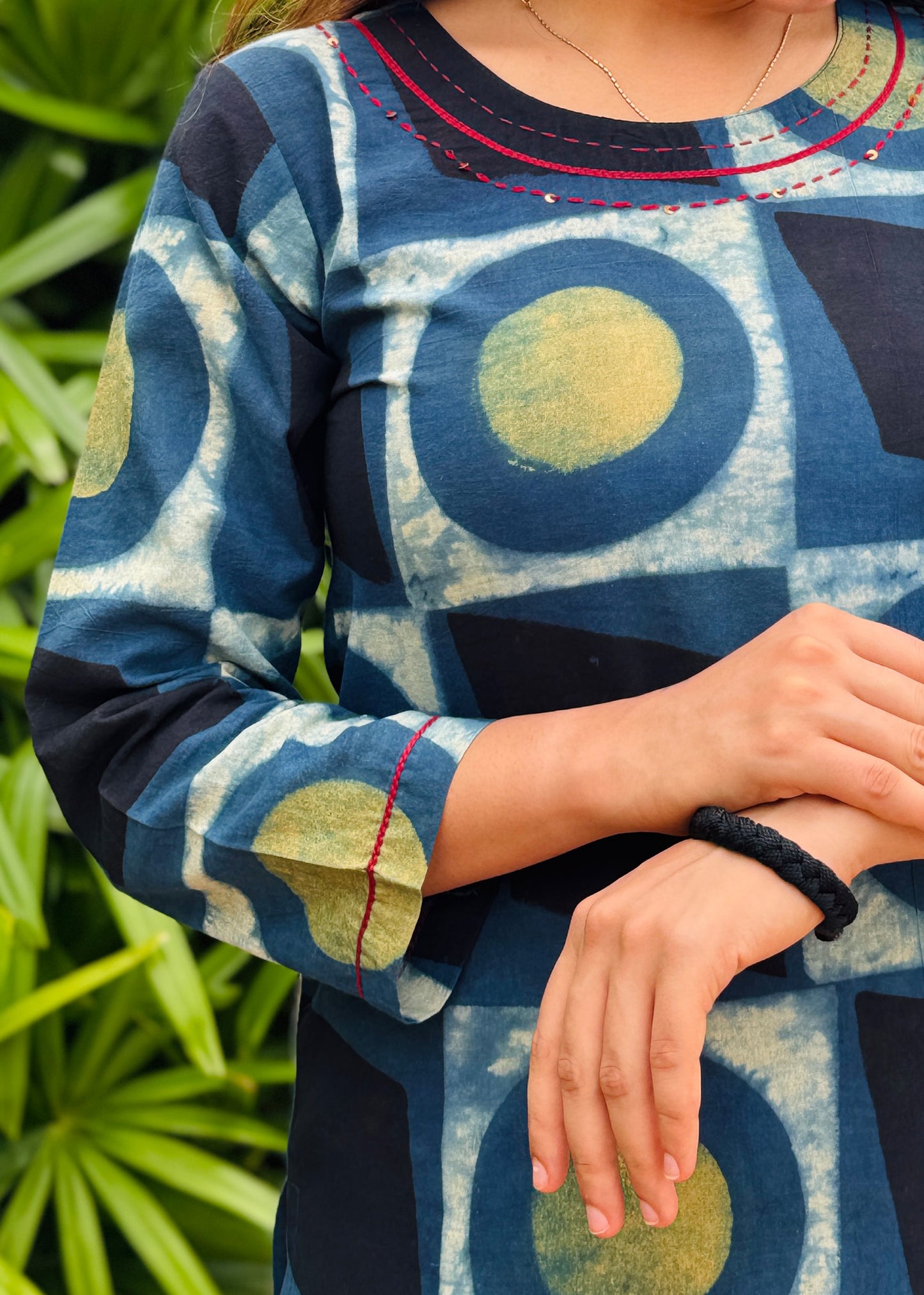 Indigo Abstract Block Print Kurta