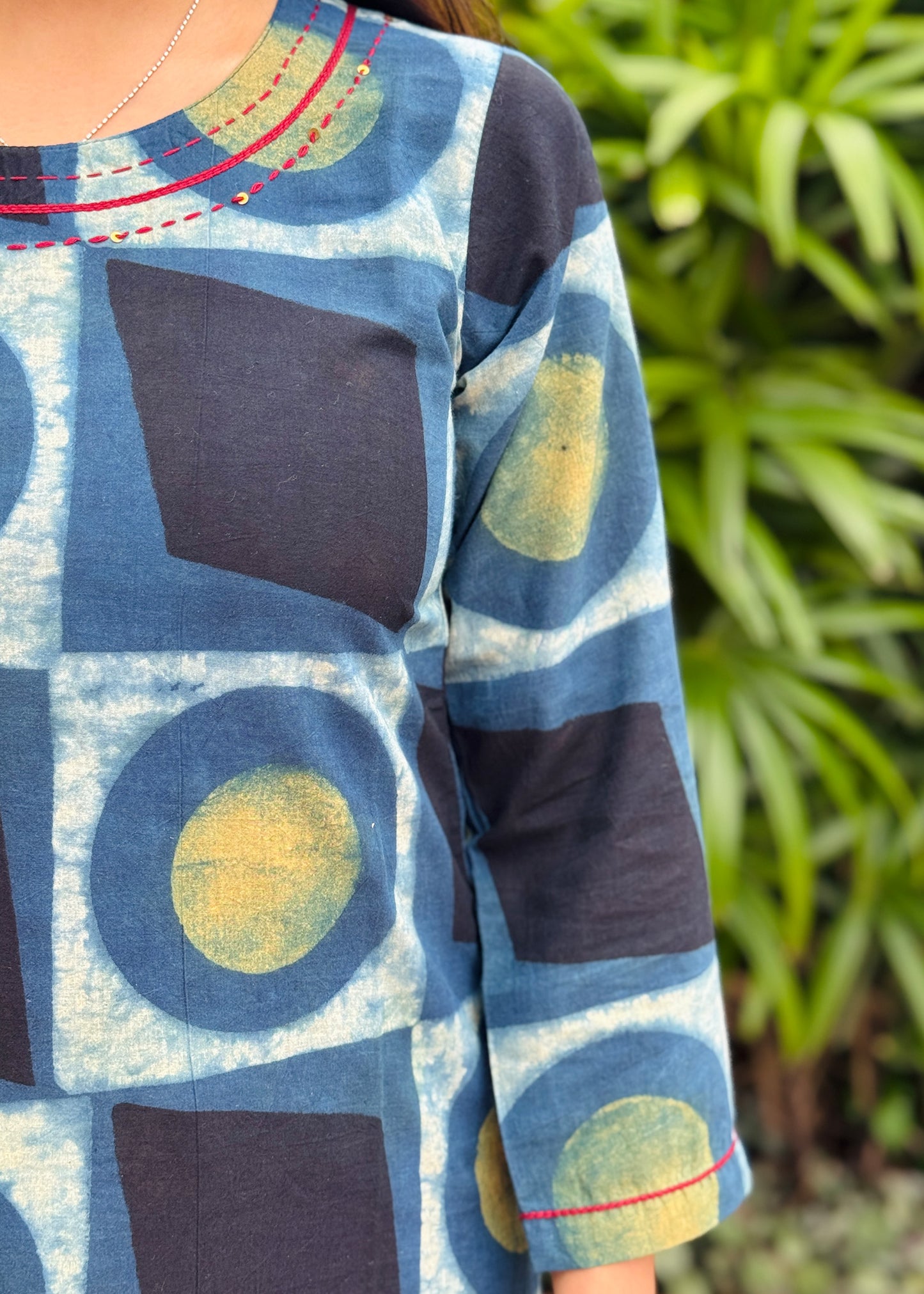 Indigo Abstract Block Print Kurta
