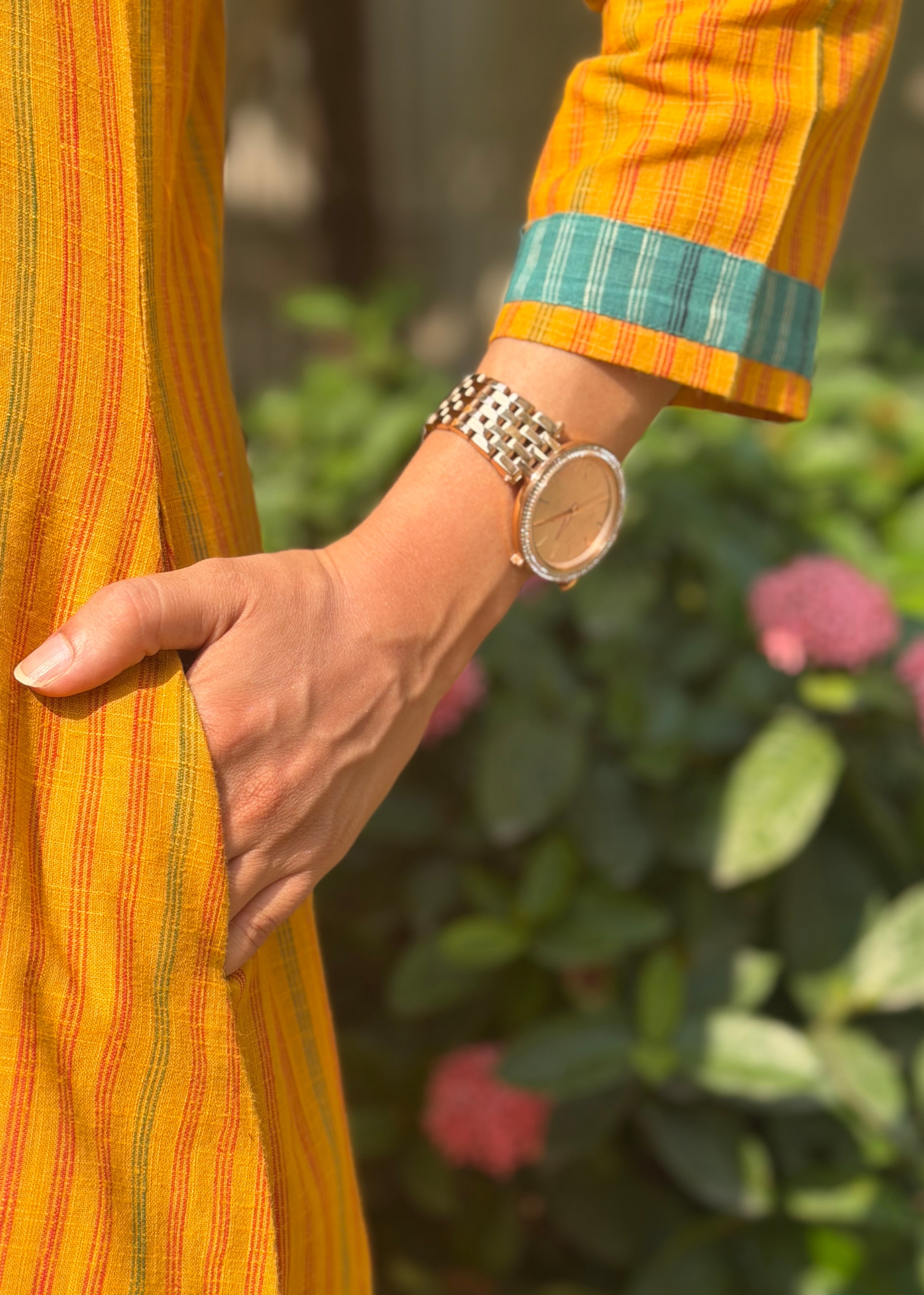 Handloom Stripe Cotton Kurta Set