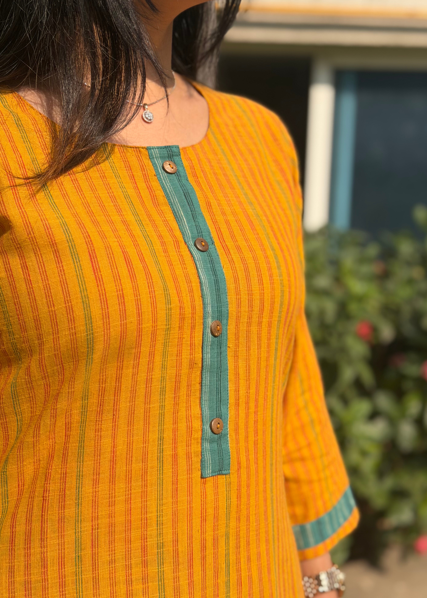 Handloom Stripe Cotton Kurta Set