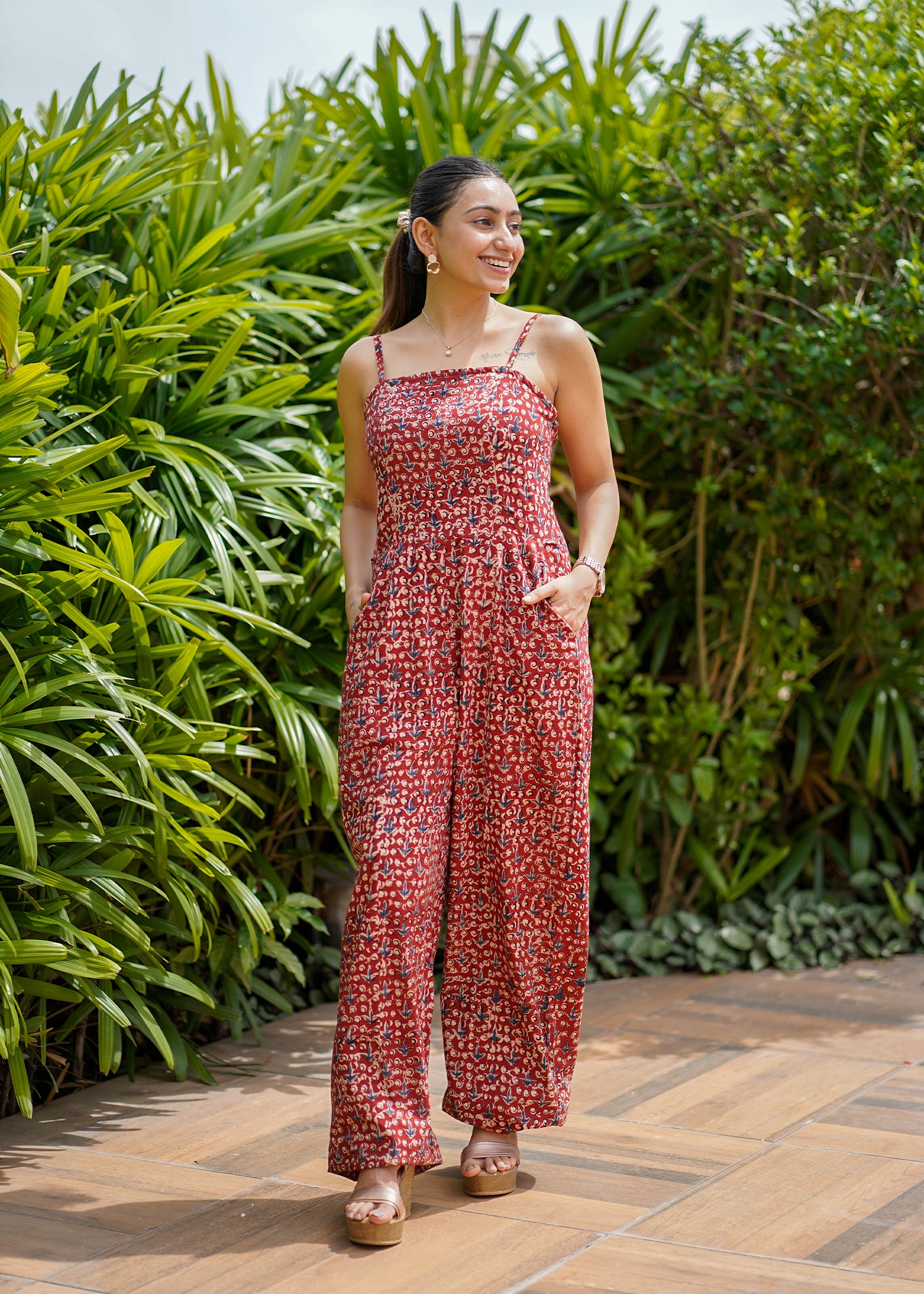 Classy Handblock Kalamkari Cotton Jumpsuit