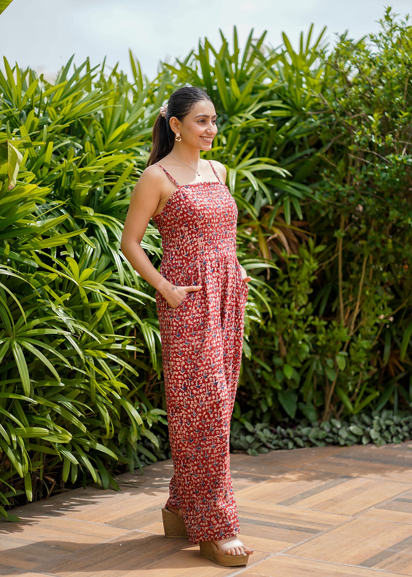 Classy Handblock Kalamkari Cotton Jumpsuit