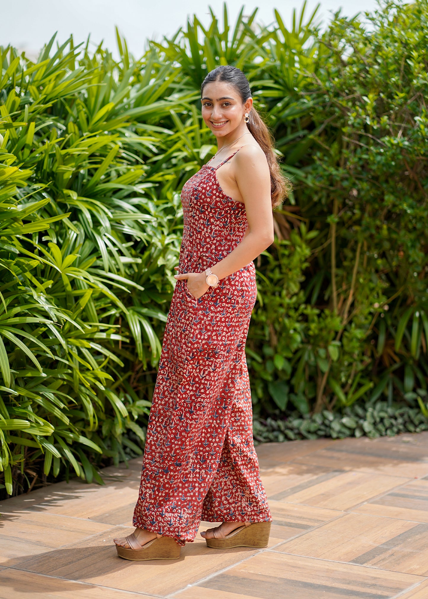 Classy Handblock Kalamkari Cotton Jumpsuit