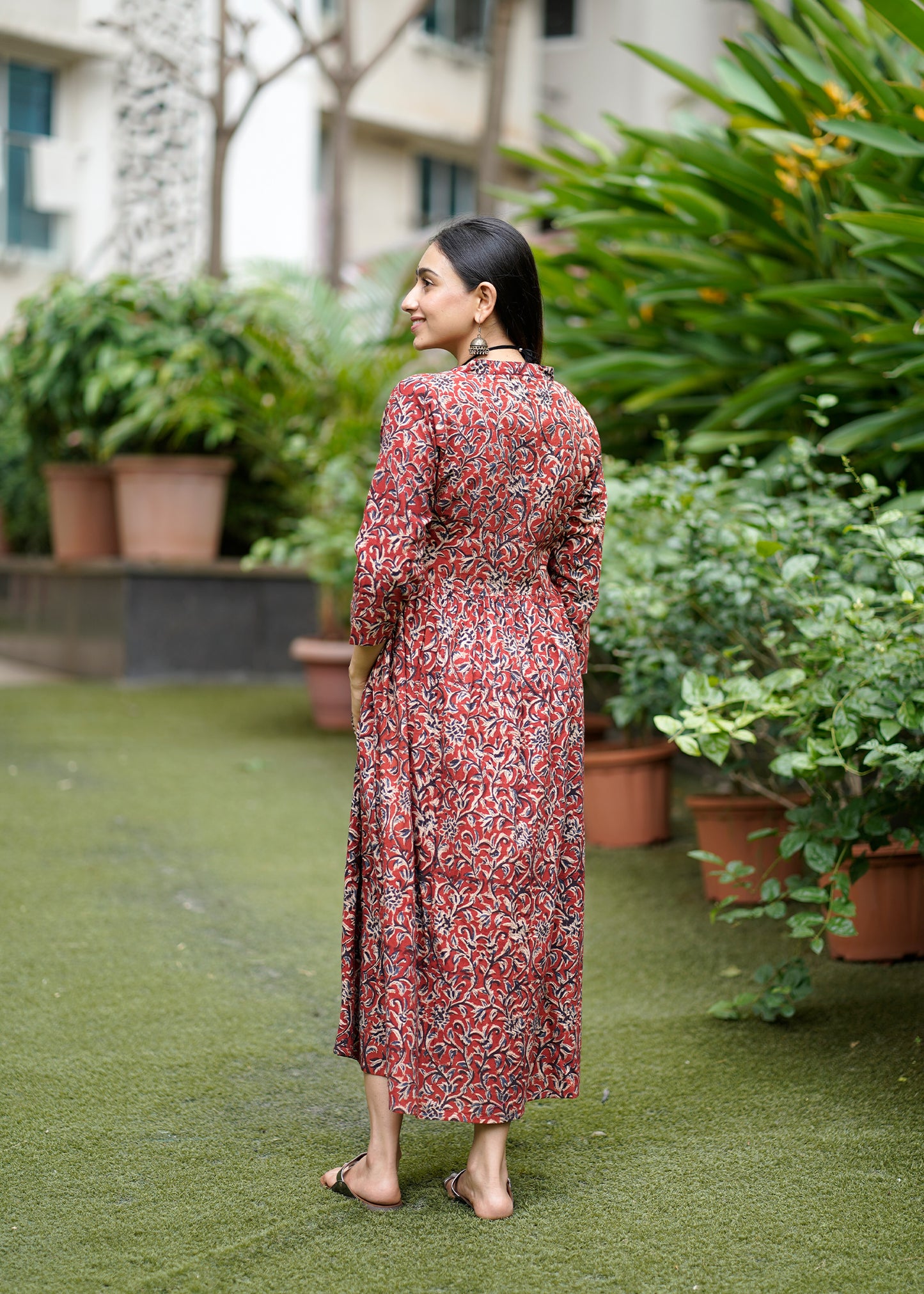 Handblock Kalamkari Cotton Dress